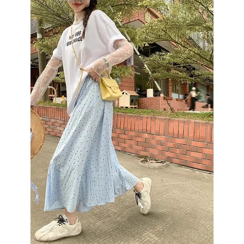 

Бежевая женская юбка-расклешенная с завышенной талией в горошек: утягивающая, утягивающая, юбка-трапеция, струящаяся и элегантная