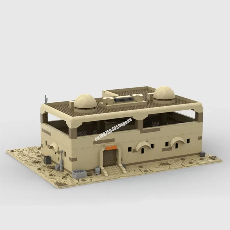 

New 1753Pcs Famous Star Battle Movie Moc Desert Two Story House Model Custom Puzzle Diy Creative Ideas Kid Toy Birthday Gift