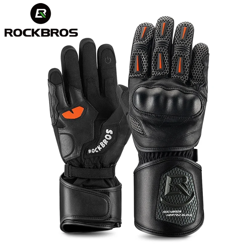 

ROCKBROS Winter Motorycle Gloves Windproof Full Finger Motorcycle Gloves Protective Touch Screen Warm Cycling Gloves