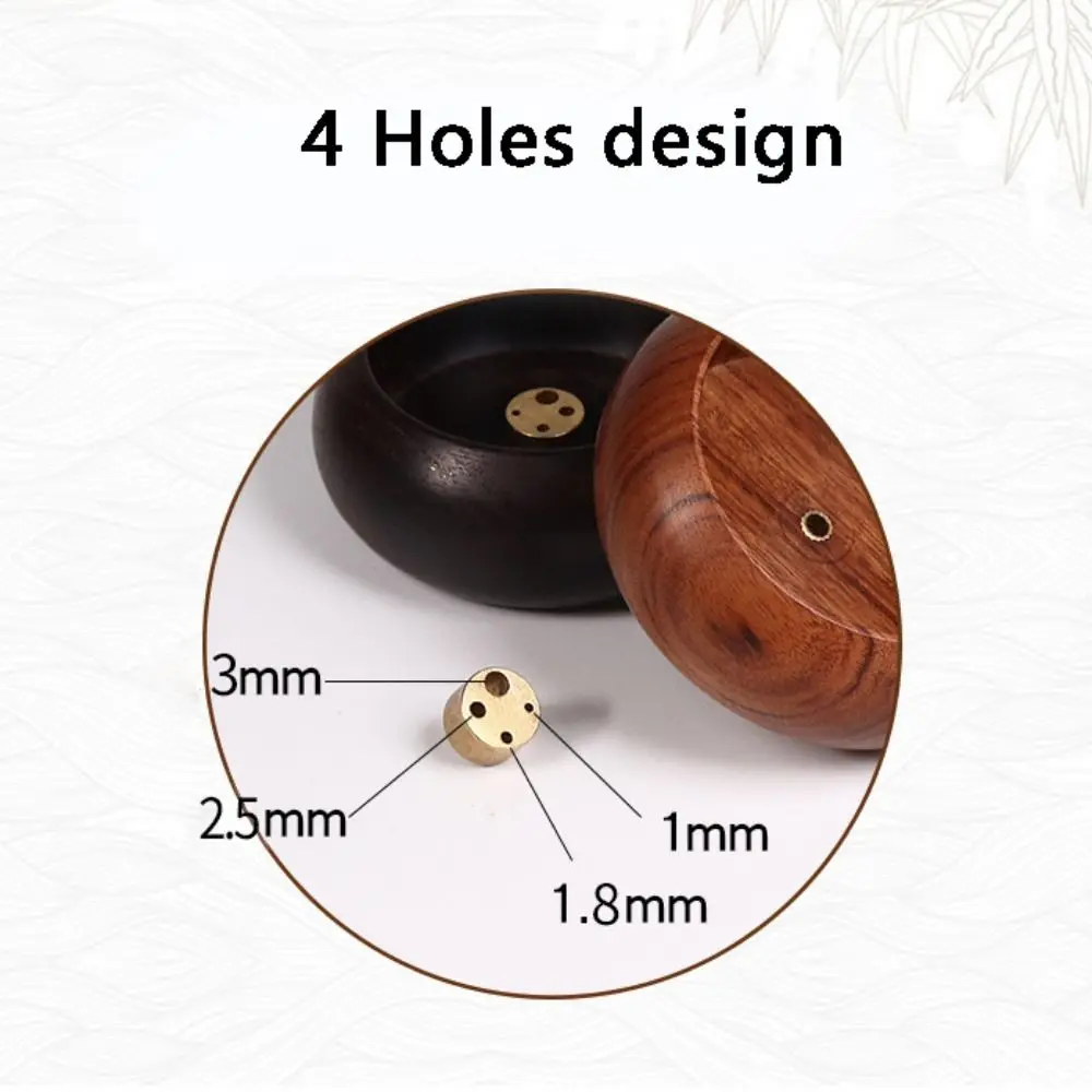 Wooden Mini Incense Holder Bowl Type Rosewood Incense Burner Stick Holder 4 Holes Smell Aromatic Bowl Shape Censer