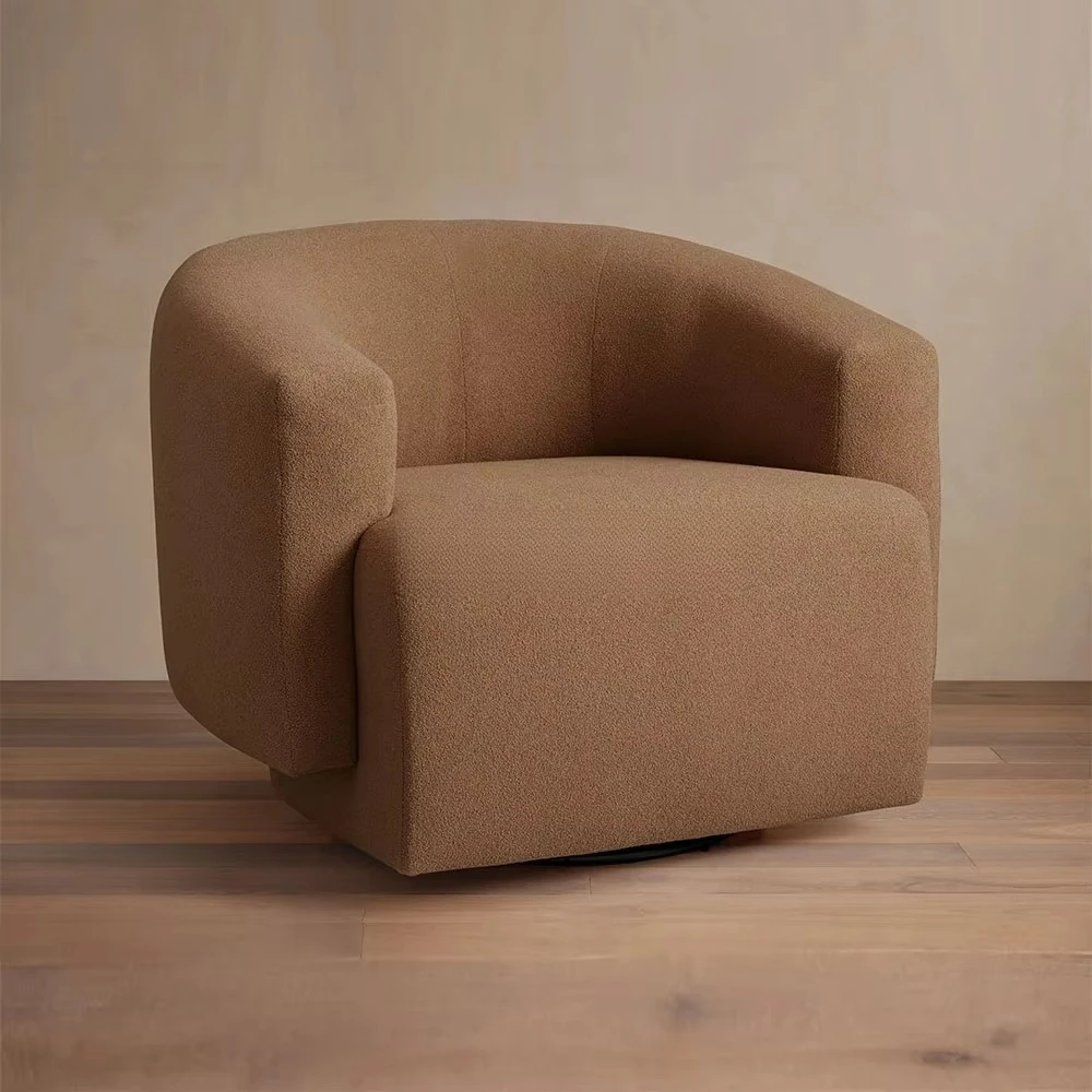 Luxury Contemporary Accent Swivel Chair Modern Minimalist Style Comfortable Fabric Home Office Bedroom Interior Living