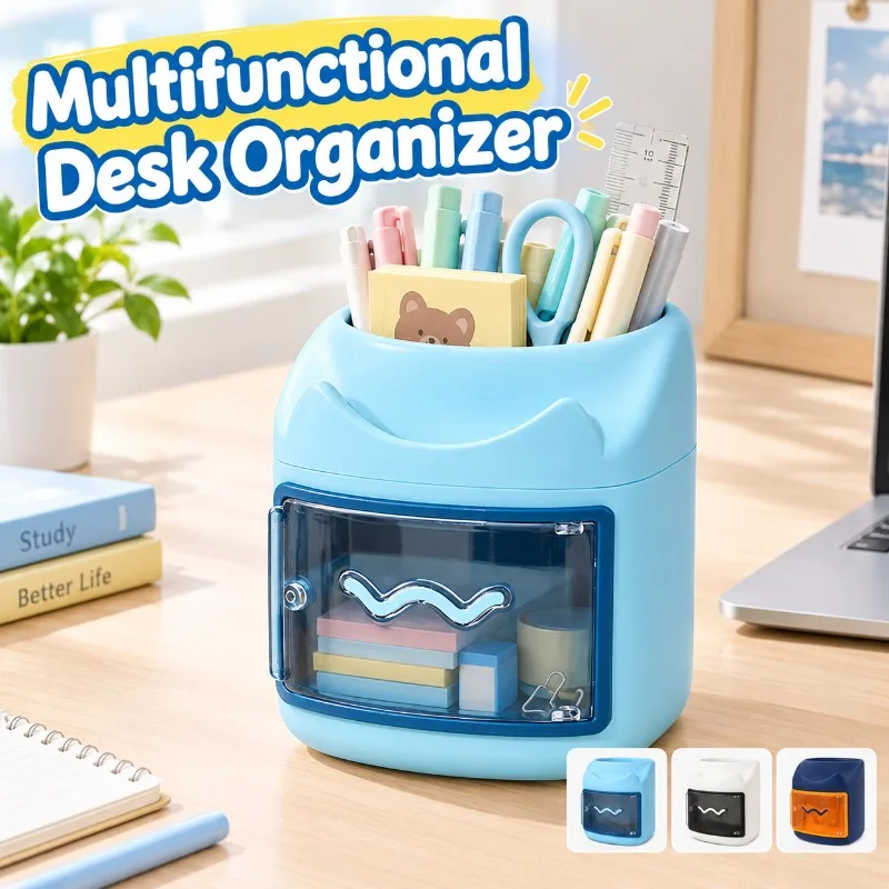 Multifunctional Desk Pen Holder Organizer INS Style High Appearance Storage Box for Students Office Study Stationery Holiday