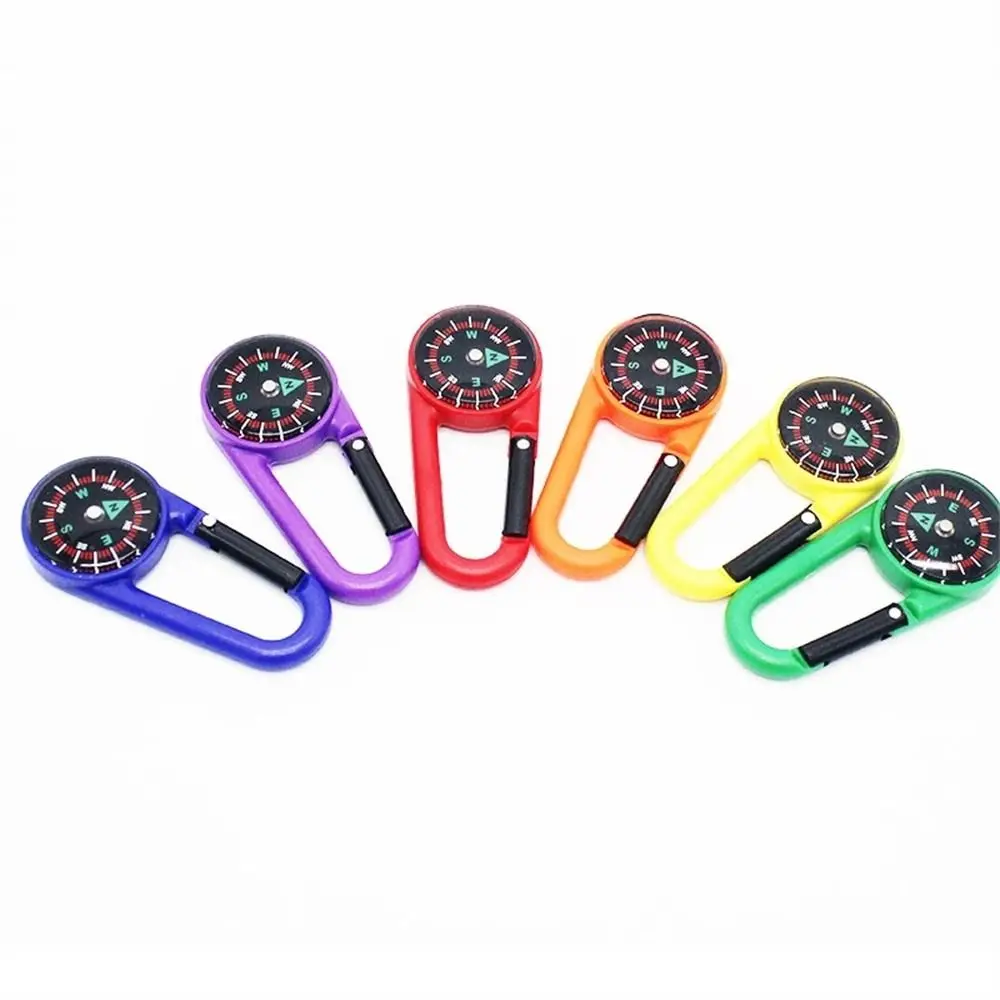 Travel Outdoor Plastic Survival Kit Buckle Compass Snap Hook Compass Camping Compass Hiking Compass Mini Compass