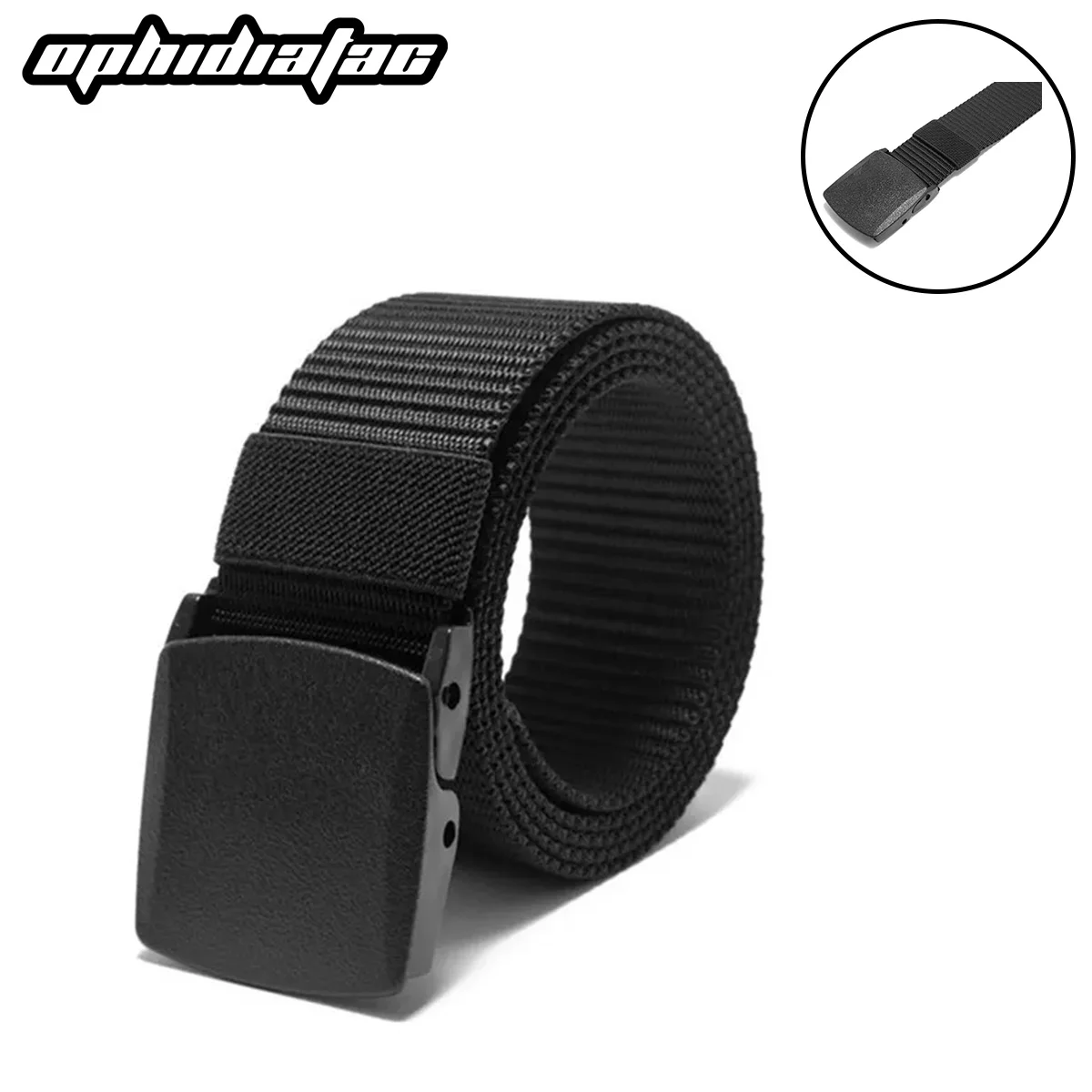 OPHIDIAN Herren- und Damengürtel, Nylon, verstellbare Gürtel, Outdoor-Reisegürtel, zahnloses Stanzen, automatische Schnalle