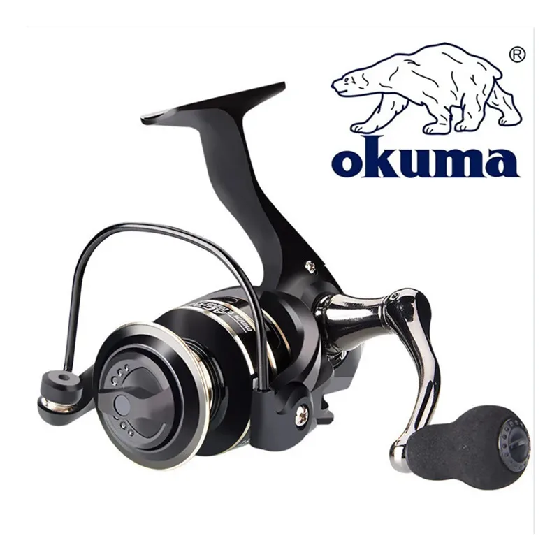 Carrete de pesca Okuma AC2000-7000 completamente nuevo con agarre de bola metálica giratorio, relación de transmisión 5.2:1, copa metálica y fuerza de tracción máxima de 12KG.