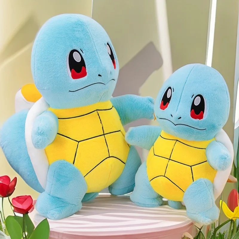 35-60cm 포켓몬 ‌ Squirtle 플러시 장난감 만화 애니메이션 박제 Kawaii 장식 편안한 귀여운 거북이 베개 소녀 생일 선물 인형