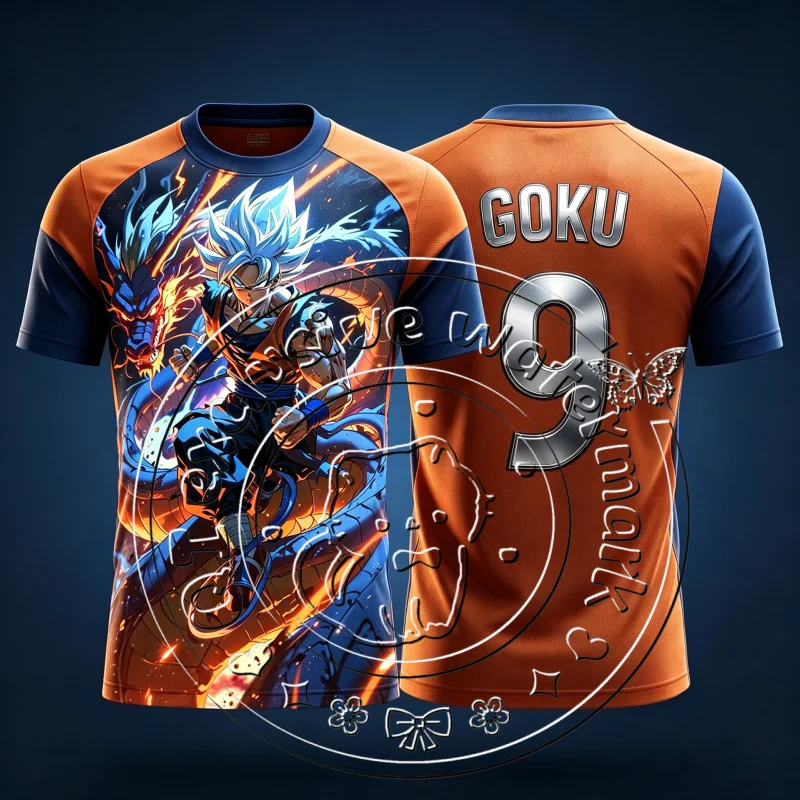 Hot Sale Dragon Ball Son Goku Dragon Graphic Football Jersey 3D Breathable Tee Men Women Sports Training Anime Streetwear Shirt