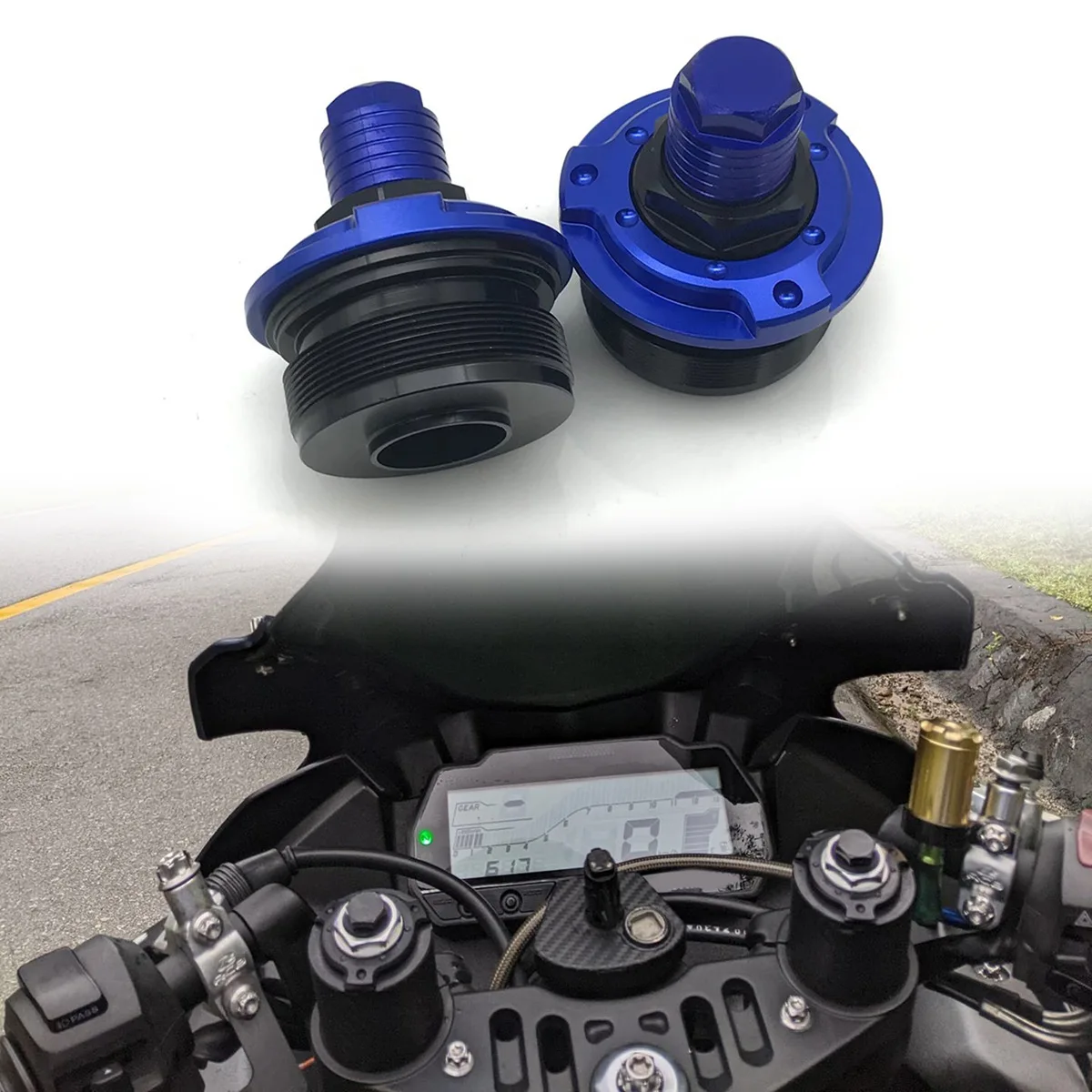 Superior-For YZF R15 V3 Front Shock Absorber Screw Cover Cap Preload Adjusters Fork Bolts CNC Motorbike Accessories