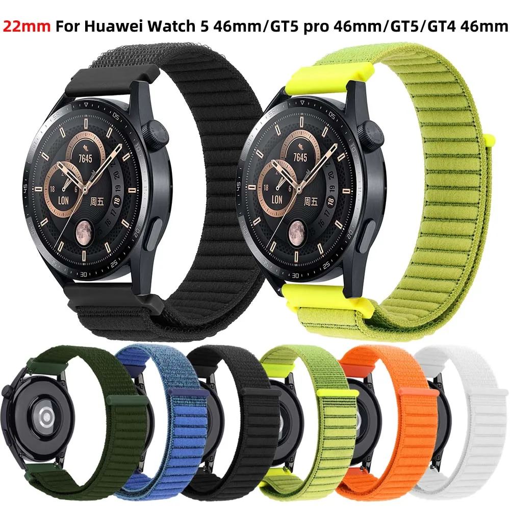 22 مللي متر حزام ساعة نيلون لساعة هواوي GT 4 GT5 Pro 46 مللي متر الفرقة سوار لهواوي ساعة 5 46 مللي متر 4 برو GT3 GT2 GT4 46 مللي متر حزام الساعات