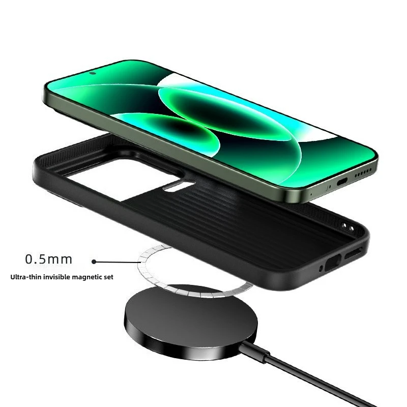 كيفلر Magsafe حافظة هاتف مغناطيسية لهاتف Xiaomi17 Pro Max Xiaomi17 Pro 17 15 SPro Mi15 Ultra حافظة شحن لاسلكية من ألياف الكربون