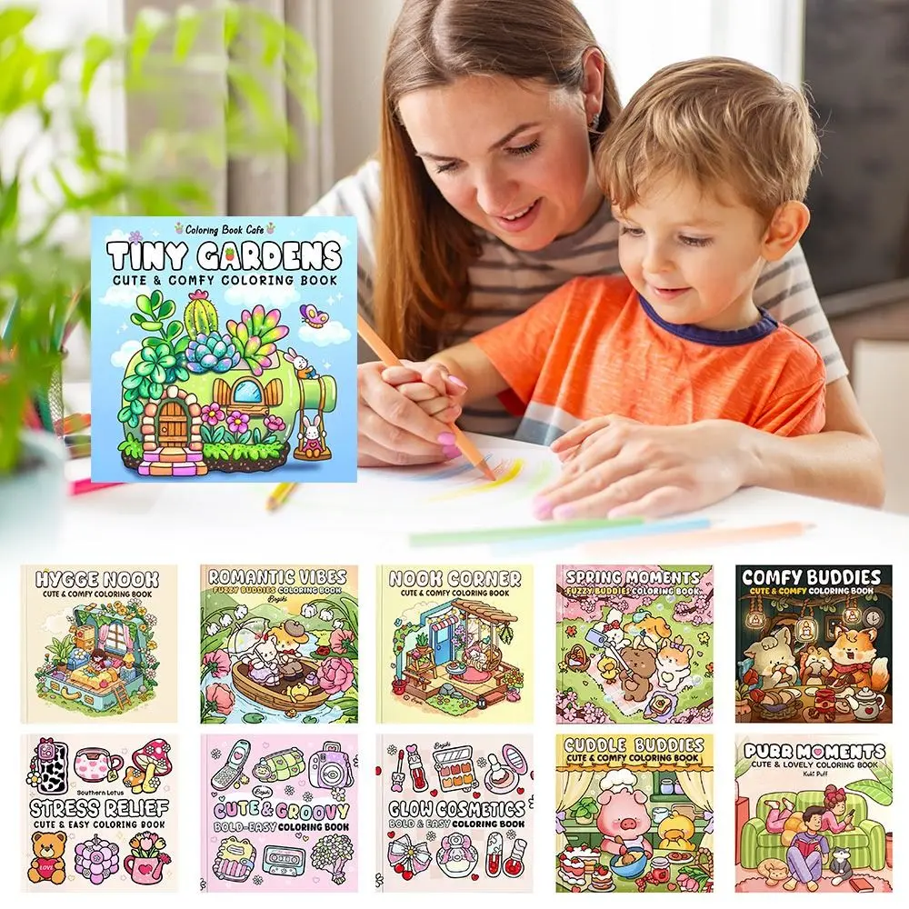 Libro da colorare creativo per cartoni animati, libro educativo per alleviare lo stress, pittura in brossura, regalo, scarabocchi, per adulti e adolescenti