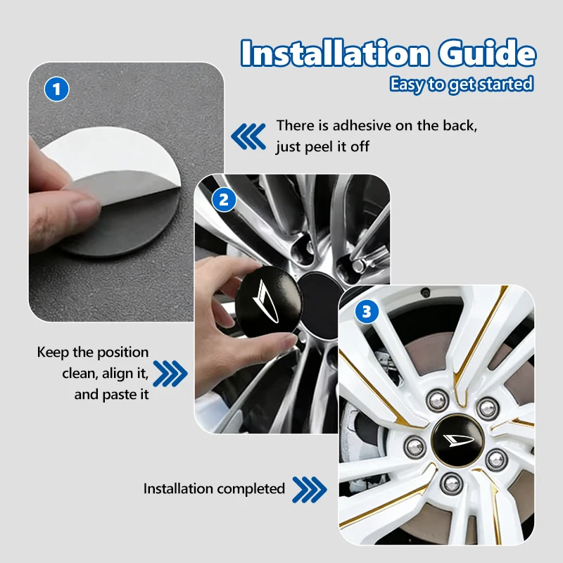 For Daihatsu 56mm Aluminum Car Wheel Center Hub Cap Sticker Decoration Accessories Luxio Terios Sirion Mira Materia Rocky Move view 6