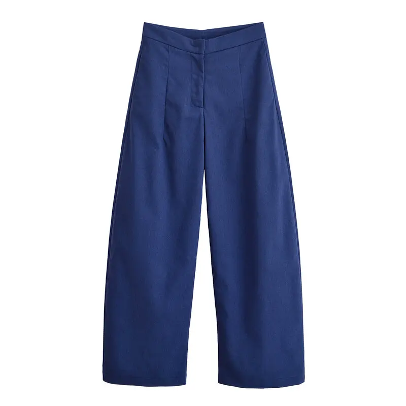 

New Summer 2025 Women's Faion Linen Long Sve Knot Outerwear Mid-Waist Pants Two-Piece Set Buttoning Collar