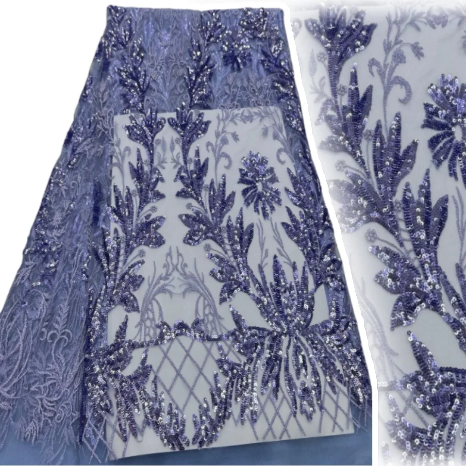 

Зеленая африканская кружевная ткань с блестками и бисером 2026, высокое качество, нигерийская свадебная вышивка для жениха, французский тюль, шитье TP2132