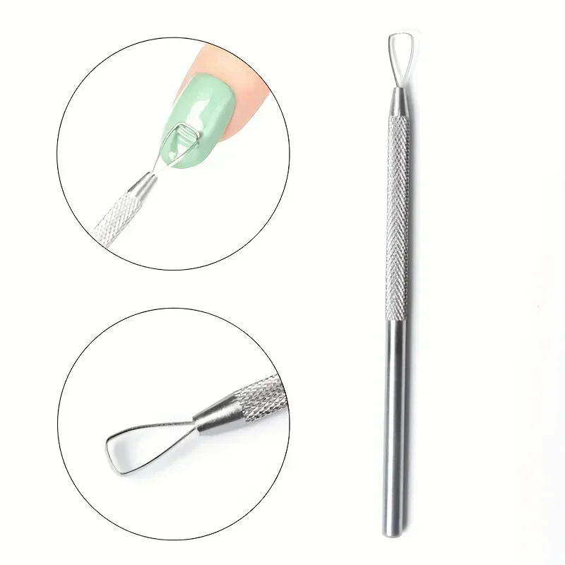 Edelstahl Nagels chäler Nail Art Lack UV Gel Entferner Dreieck Stick Rod Pusher Nail Art Tool für Maniküre und Pediküre