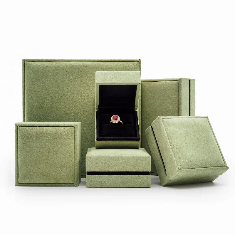 Customize High Quality Wedding Velvet Ring Earrings Necklace Bracelet Storage Organizer Holder Leather Gift Box Ang Watch Boxs