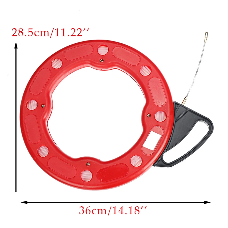 15/20/25/30M 4MM Nylon Professional Cable Puller Flexible Glider Swivel Fish Tape Portable Reel Conduit Duct Wire Pulling Tool