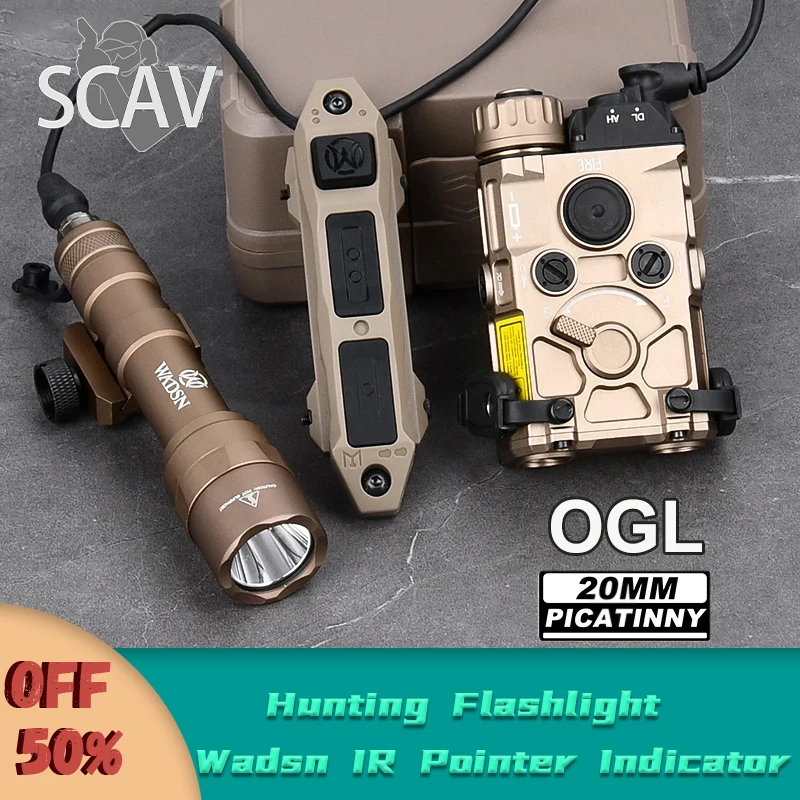 Tactical Full Metal OGL Red Green Blue Dot IR Pointer Indicator M600U Wadsn Hunting Flashlight Dual Funtion Pressure Switch