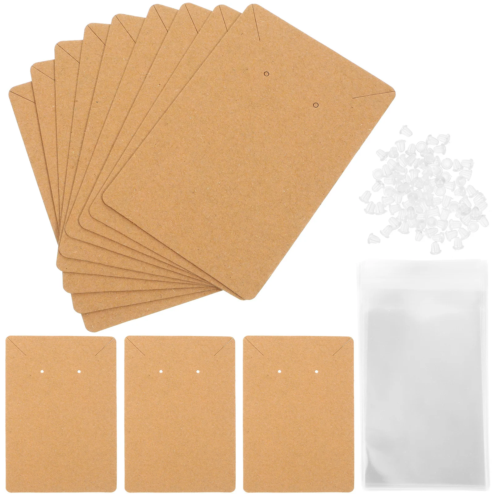 

COHEALI 1 комплект, винтажный держатель для упаковки ювелирных изделий, брелок для демонстрации карт, органайзер для хранения сережек из крафт-бумаги