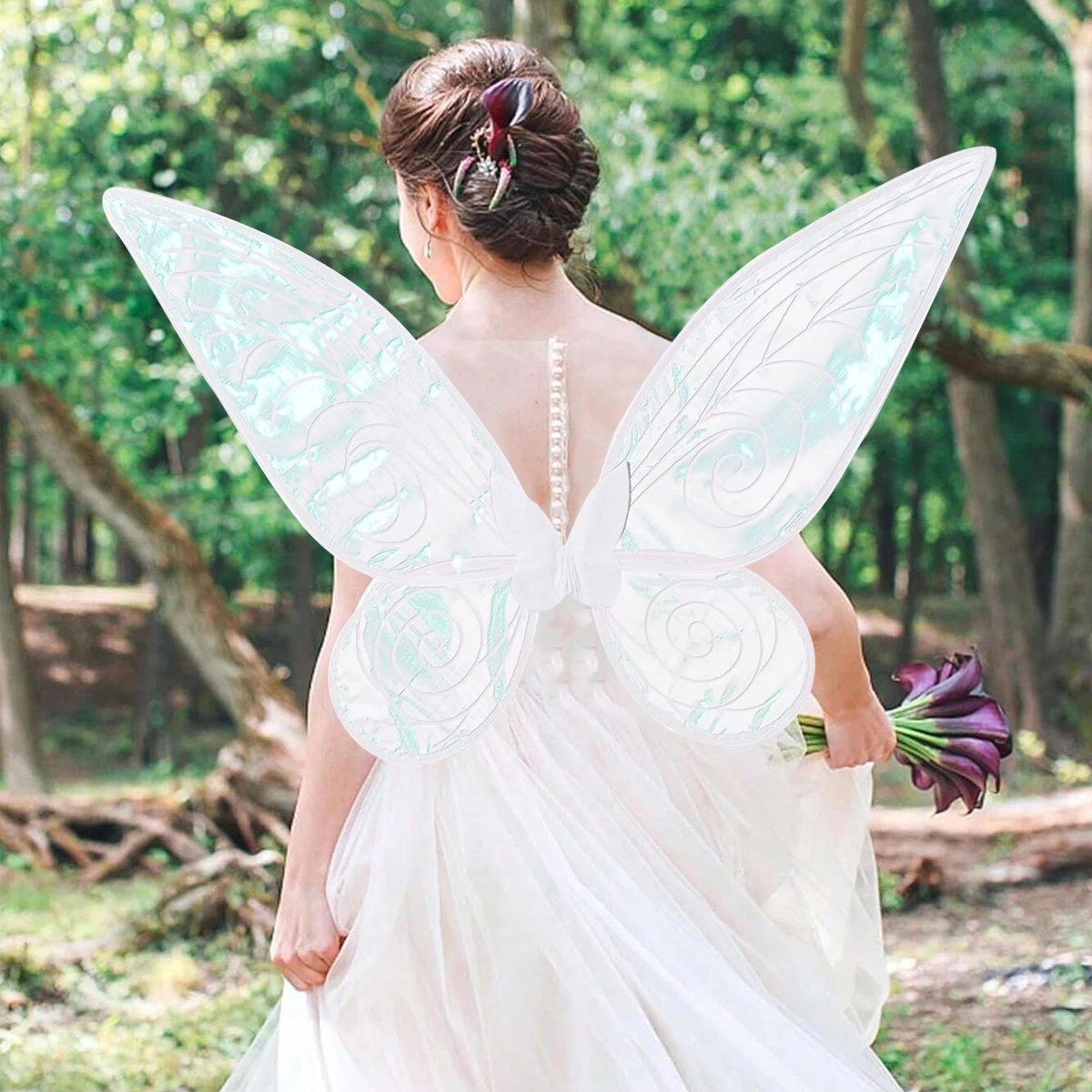 Костюм феи с крыльями, украшение для вечеринки в честь первого дня рождения, детские сувениры, подарок, красочные крылья бабочки и ангела, товары для детского душа, товары для девочек