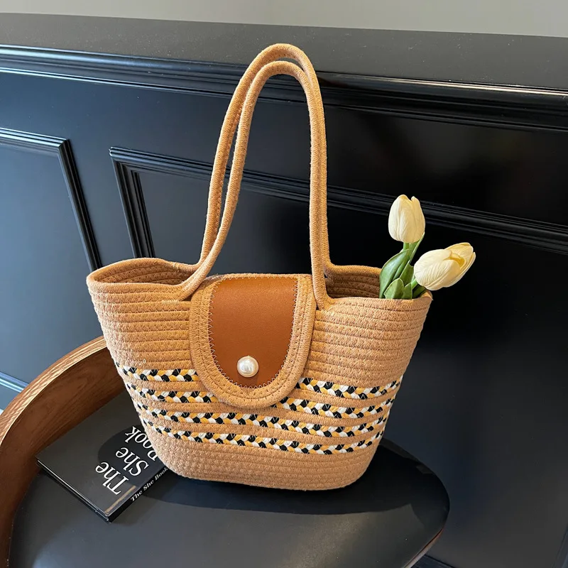

Сумки-тоут большой емкости для женщин, сумка на плечо, модные тканые летние пляжные сумки, универсальная сумка для подмышек, соломенная тканая женская сумка
