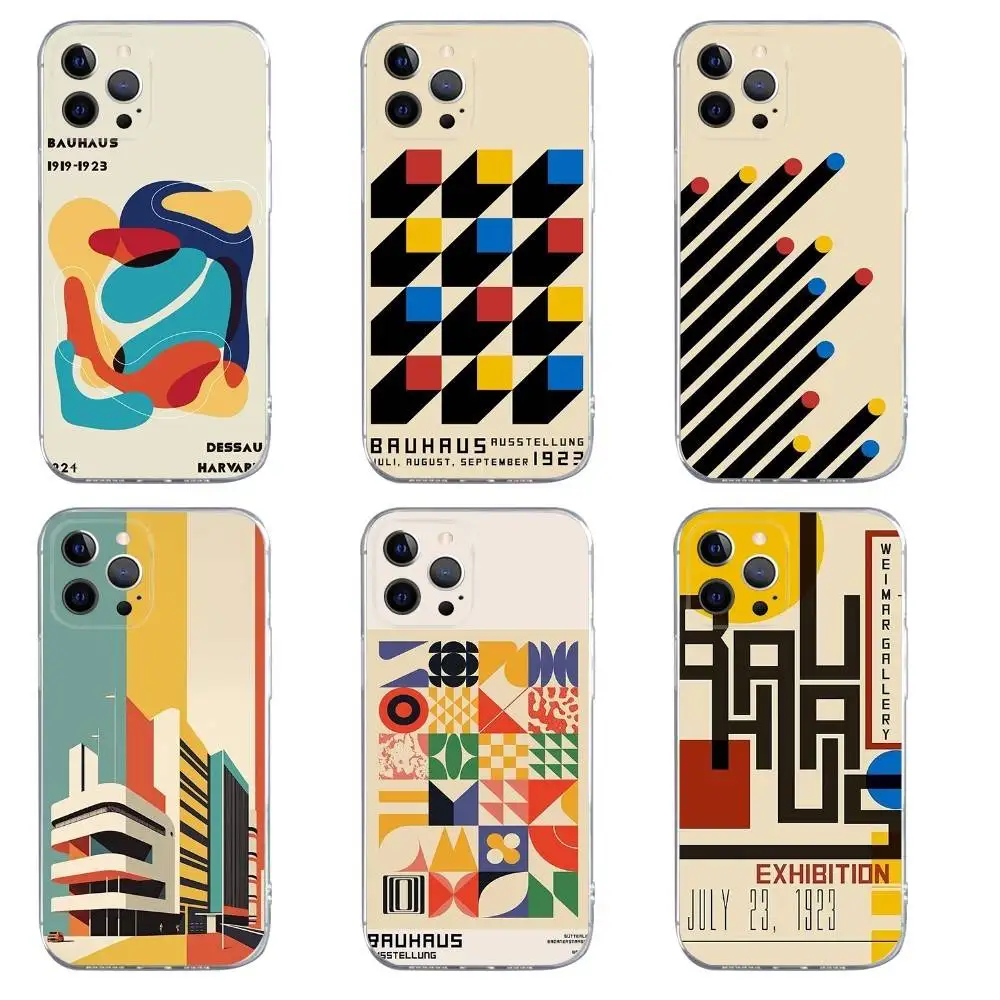 

Bauhaus Exhibition Art Phone Case For iPhone 16,15,14,13,12,11,Pro,Max,Xs,Xr,X,7,8,Plus,Mini Silicone Clear Cover