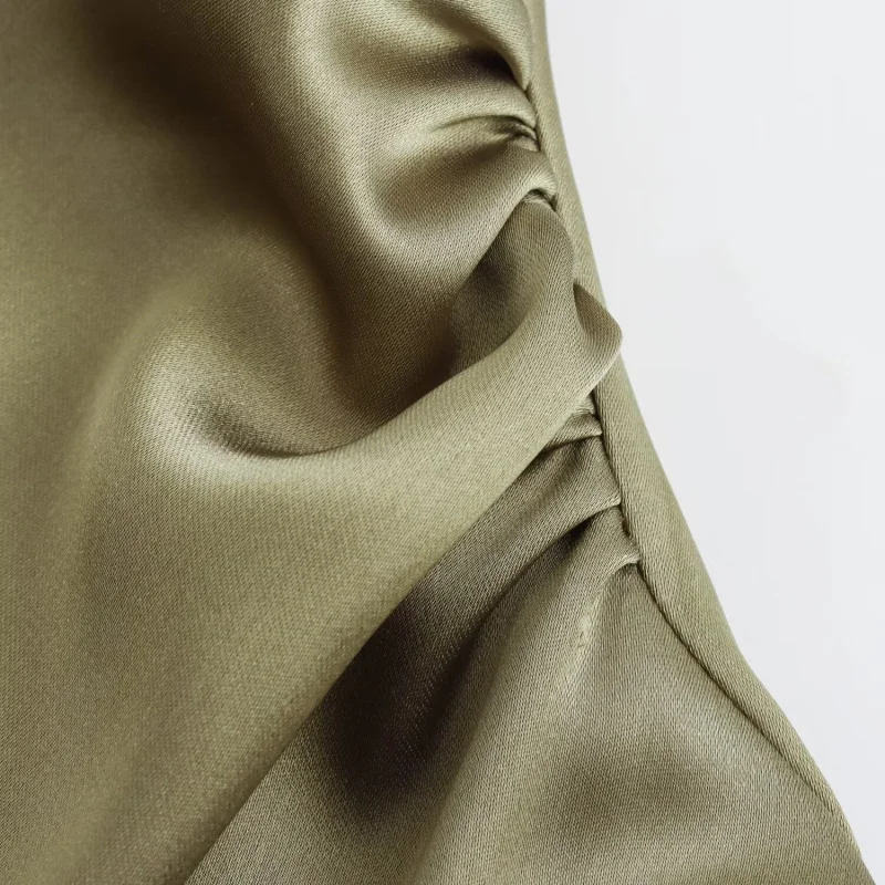 ETJ 2026 Elegantes Satin-Slip-Kleid für Damen Ärmellos mit Wasserfallausschnitt Figurbetontes Midikleid Vintage-Chic Partykleid Robe Femme Bekleidung – Detail 16