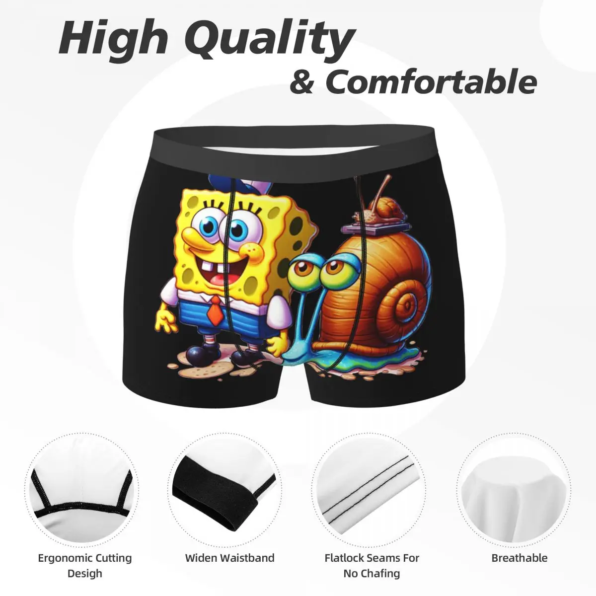 Bob Esponja SquarePants ropa interior patrón tronco alta calidad hombres calzoncillos transpirable Boxer breve regalo