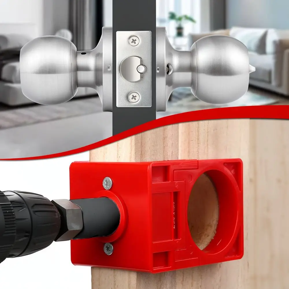 Aluminum Alloy Woodworking Hinge Locator Door Lock Opening Jig Tool Precision Carpentry Drill Guide Kit