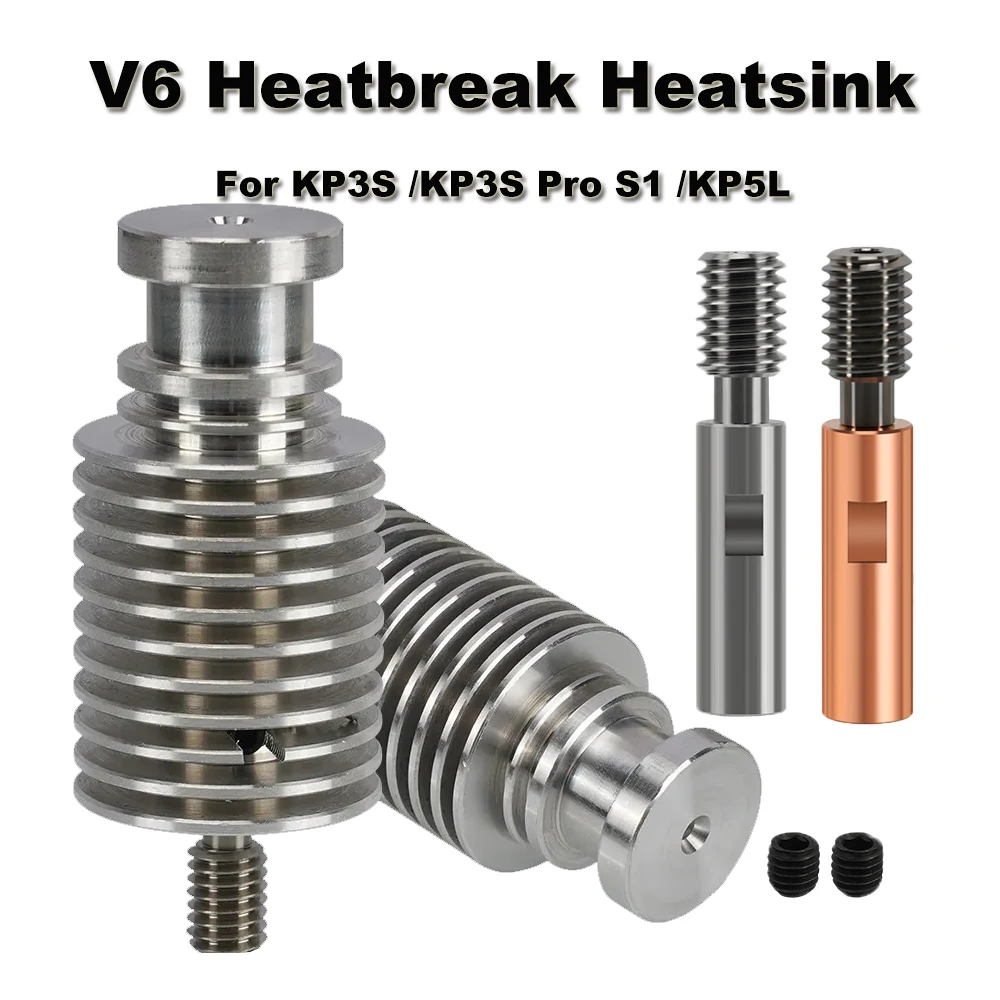 E3D V6 Heatbreak Heatsink kit Bi-Metal Titanium Alloy Short Distance Upgraded kit For Kingroon KP3S KP3S Pro S1 KP5L Hotend