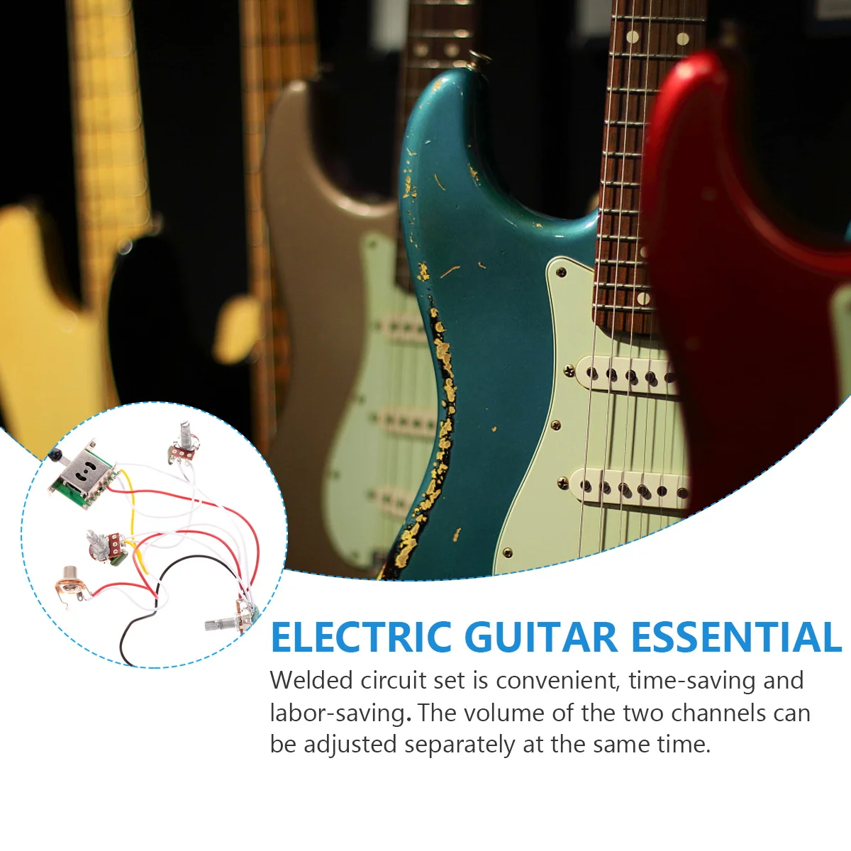 

Black Five-Speed Electric Guitar Circuit Wiring Premium Socket Replacement Kit Electric Guitar Supplies Bass Pickup