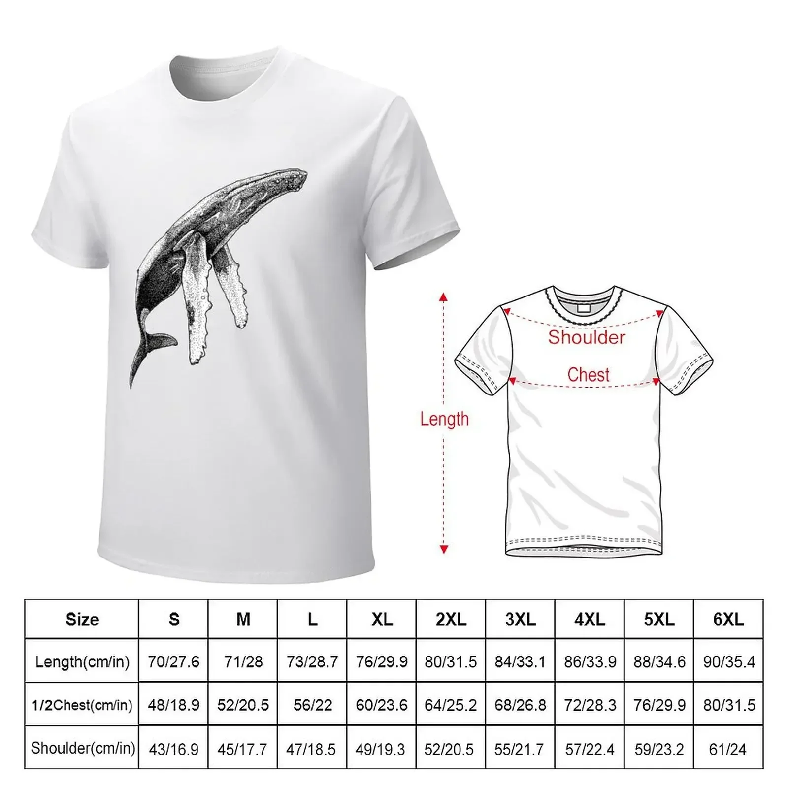 Humpback whale in dots T-shirt quick drying heavyweights animal prinfor boys slim fit t shirts for men