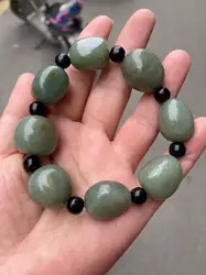 Real jade bracelet Natural Hotan Jade Bracelet necklace DIY Handmade men and women style Exquisite bracelet