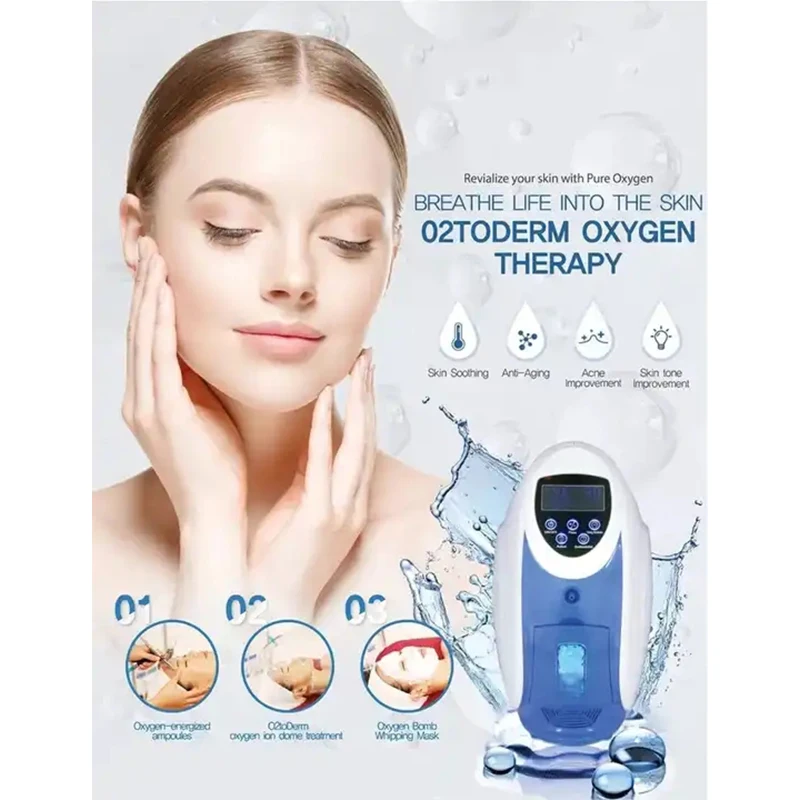 Аппарат для кислородной терапии Anion Oxigen Facial Machine Hydra Oxgen Jet Peel с купольными масками для омоложения кожи