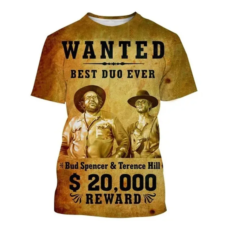 برعم سبنسر تيرينس هيل ثلاثية الأبعاد مطبوعة تي شيرت الرجال النساء موضة الشارع الشهير المتضخم قصيرة الأكمام تي شيرت الاطفال تيز القمم الملابس