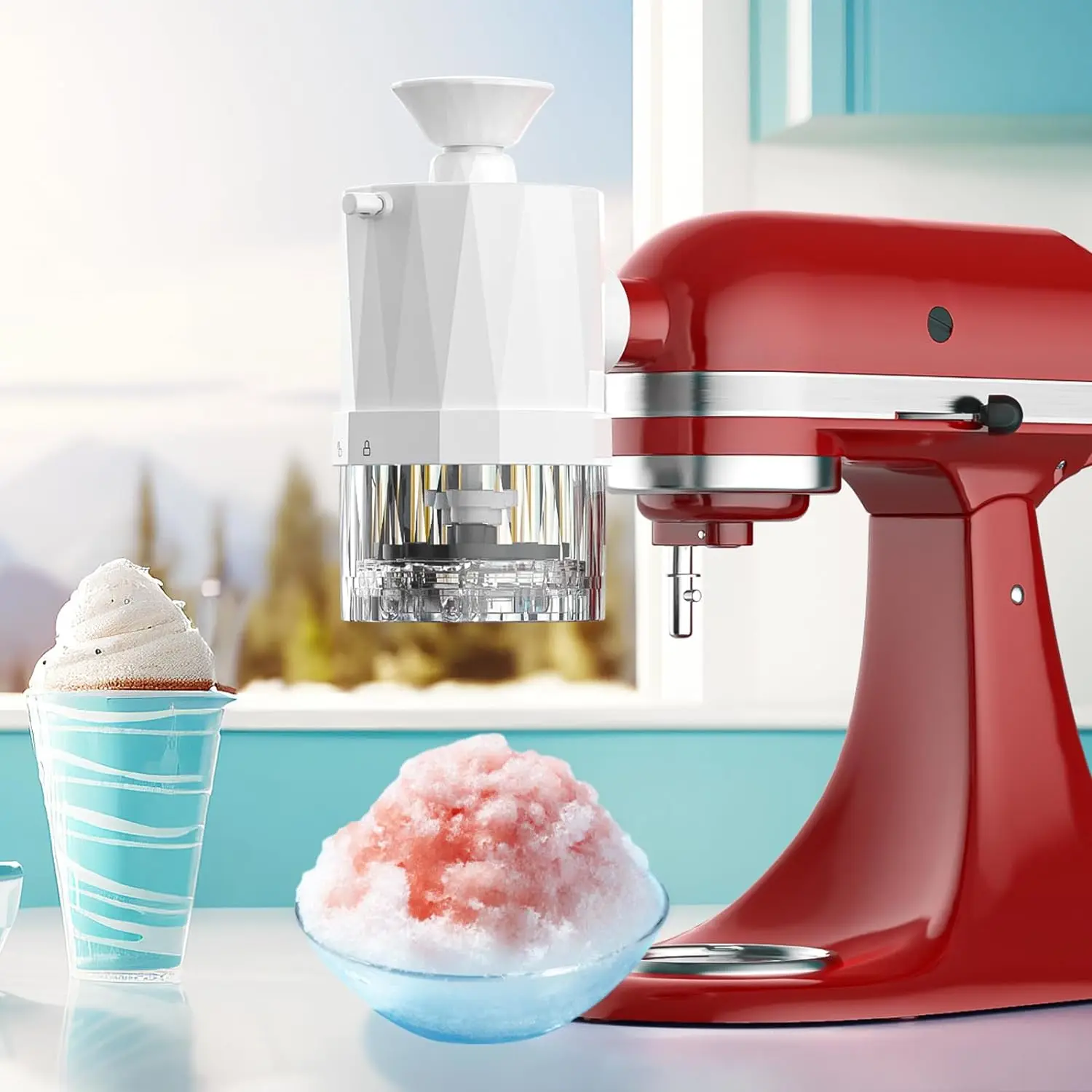 

for Cuisinart and KitchenAid Shave Ice Attachment ,Shaved Ice Attachment for KitchenAid, Ice Shaver Attachment Snow Cone Maker