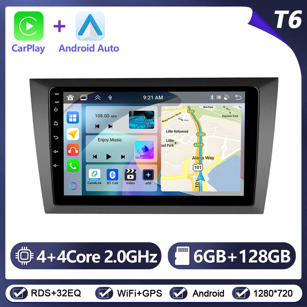 Podofo CarPlay Android Auto autoradio voor Volkswagen Golf 6 2010-2013 GPS Intelligent Systems Stereo Multimedia autoradio
