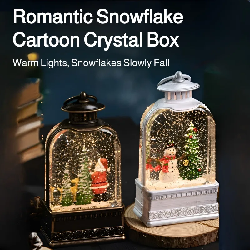 كرة ثلج عيد الميلاد مع ثلج متساقط آلي مدمج في عيد الميلاد كارولز LED ضوء زينة عيد الميلاد هدية حفلة منزلية