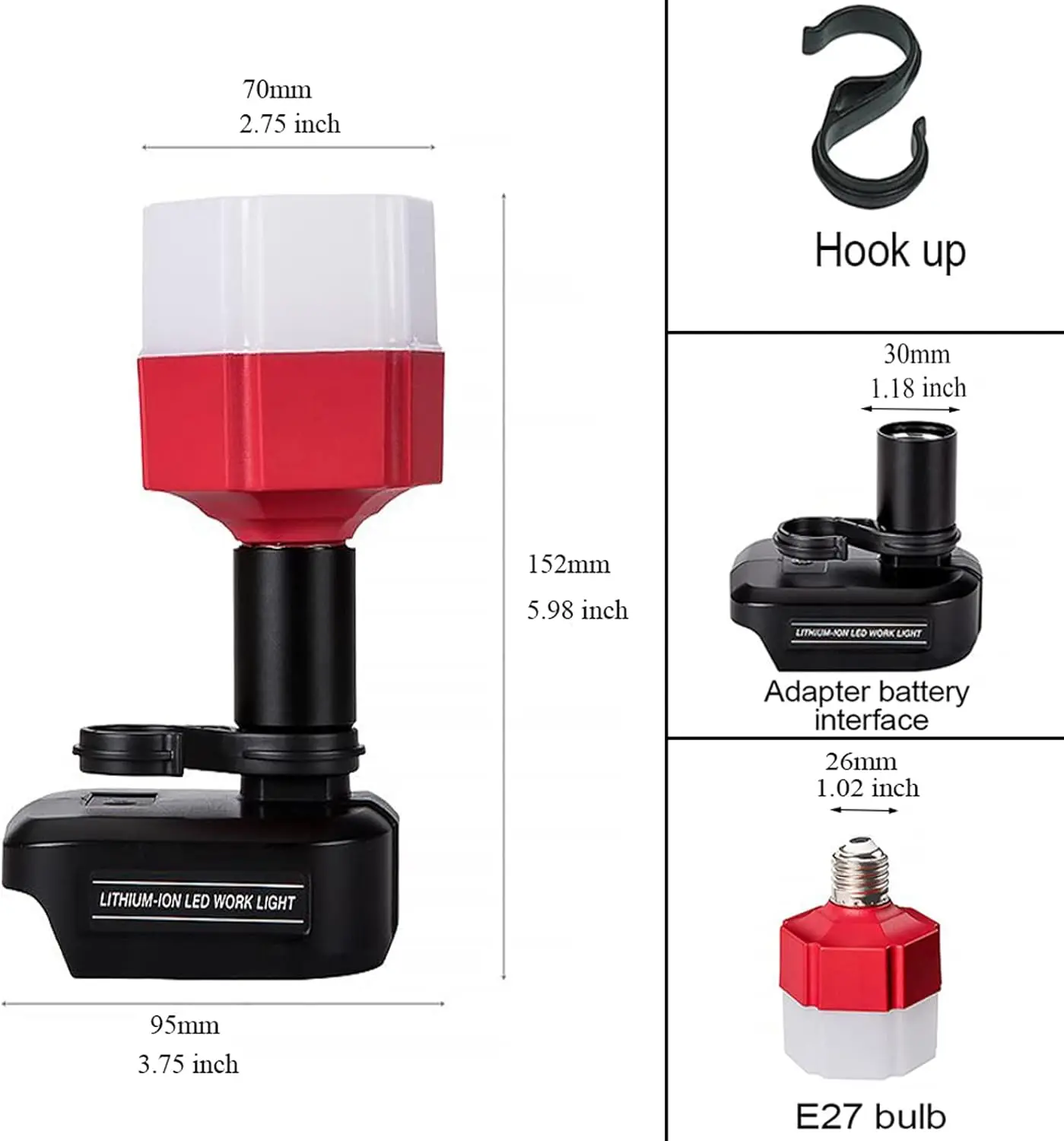 Светодиодный фонарь для Milwaukee, 1200 лм, 12 Вт, 18-20 в, литий-ионный аккумулятор, аварийное освещение