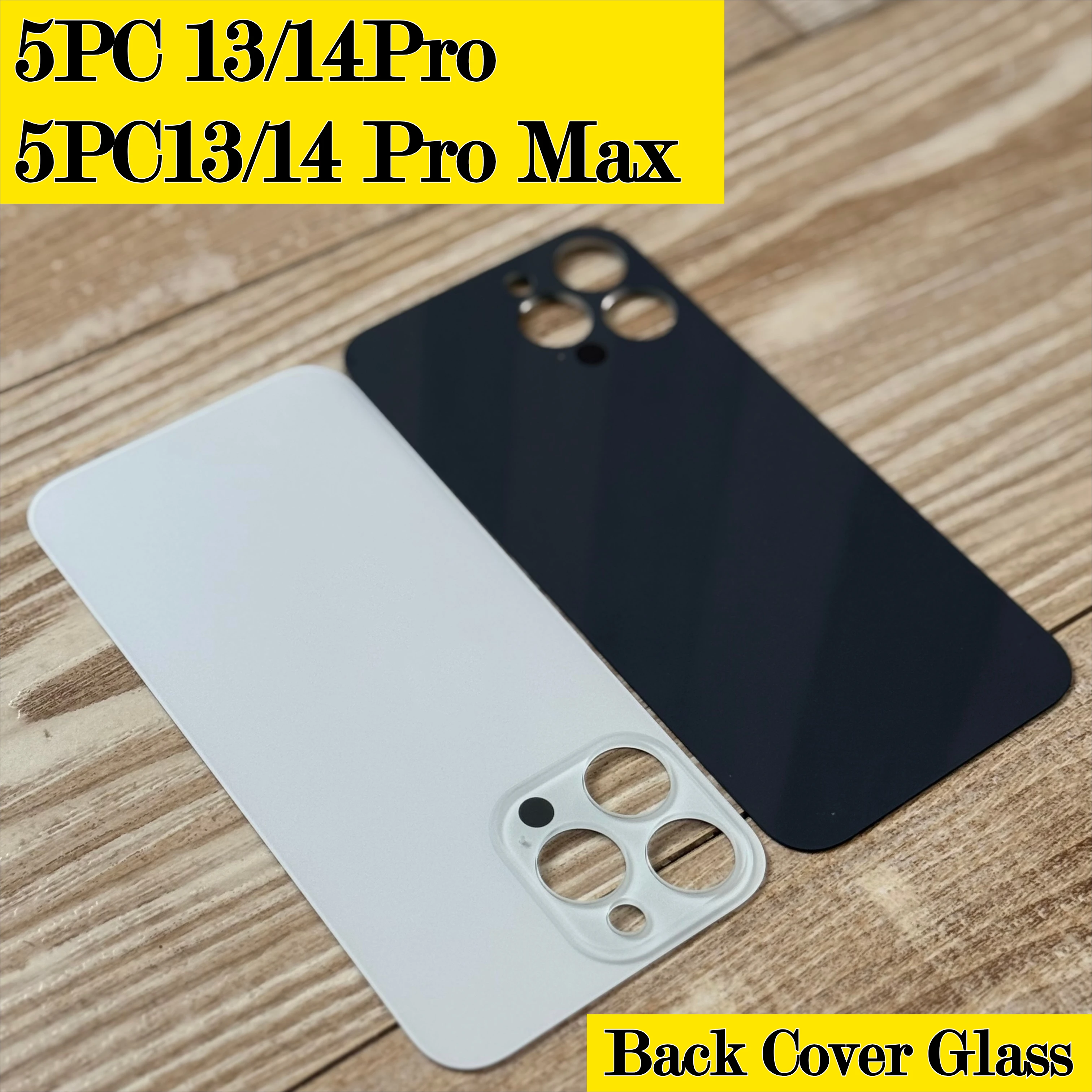5 unidades de vidro para a tampa traseira, compatível com o iPhone 14 Pro Max, e também com o iPhone 13 Pro Max.