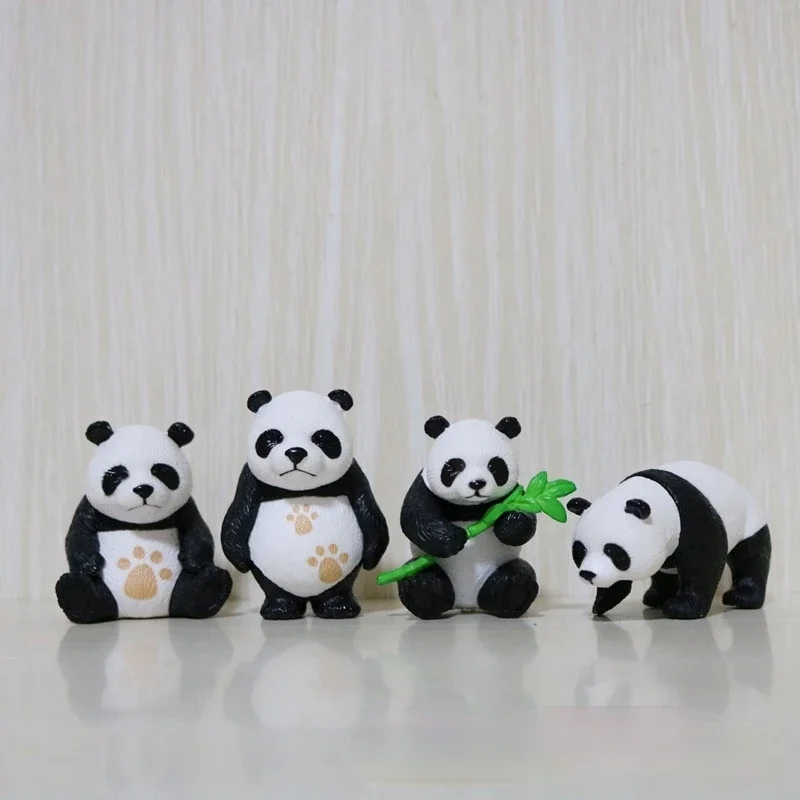 Cute Panda Ornaments Bamboo Panda Toy Parent-child Interaction Children's Baby Knowledge Animal Model Interesting and Cute Toys