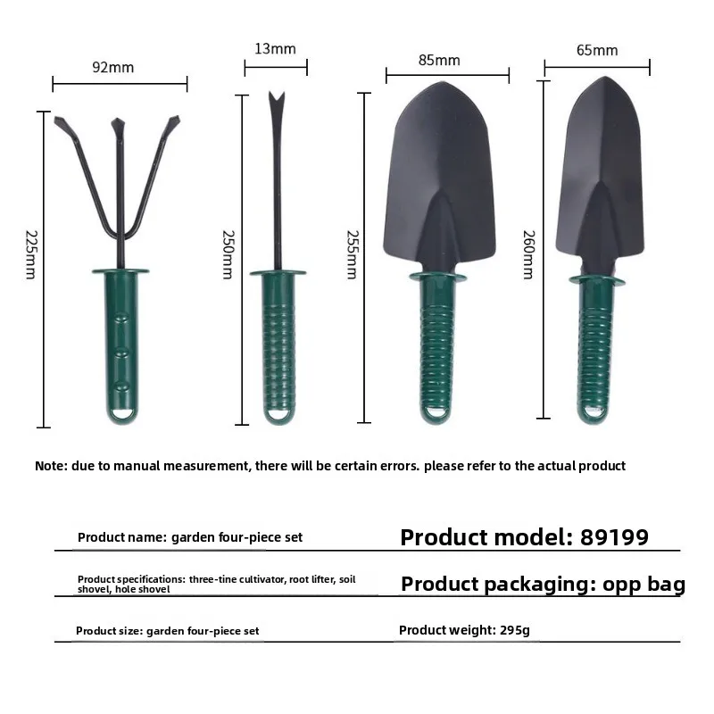 4Pcs Garden Tool Set, Hand Trowel Rake Weeder Kit