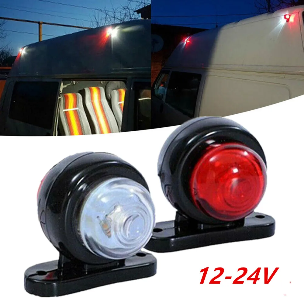 2PCS Double Sided Truck Side Lights Outline Lamp Trailer Lights Truck Parking Signal Indicators Lamp LED Side Marker Lights