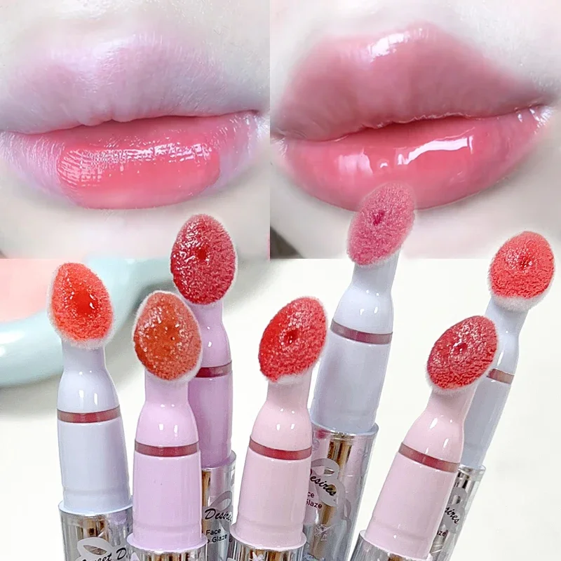 Mirror Glass Lip Gloss Makeup Red Sexy Light Moisturizing Lip Glaze Water Clear Lipstick Non Stick Cup Liquid Lips Tint Cosmetic