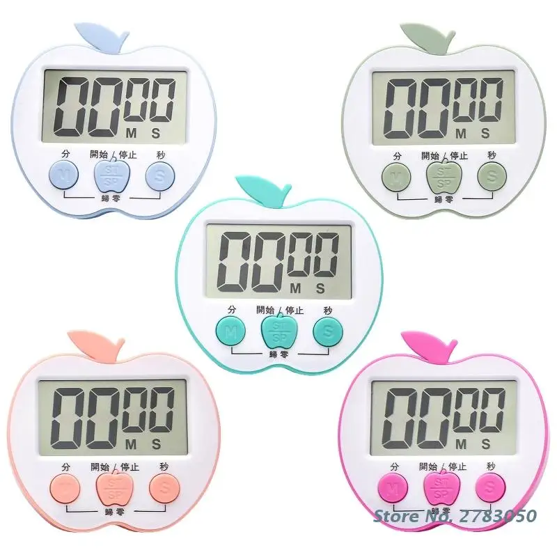 Electronic Digital Timer Cooking Shower Study Stopwatch Alarm Clock Apples Shaped Electronic Cooking Countdown for Home