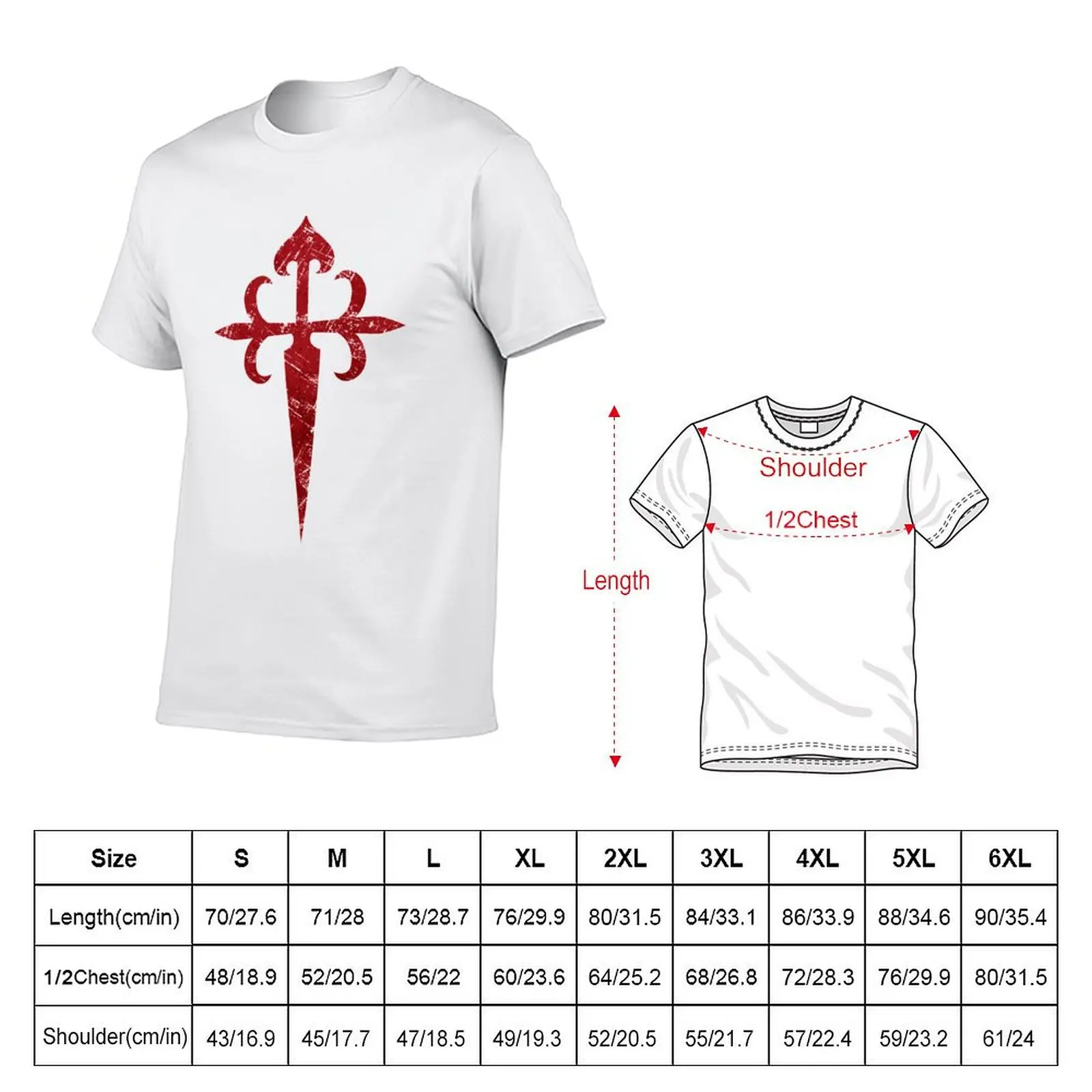 Cross of Santiago T-Shirt anime t shirts for man t shirts for man pack white T-Shirt
