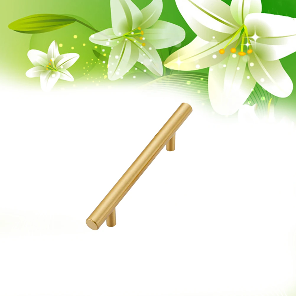 

1pc Furniture Cabinet Handle Brass Drawer Wardrobe Knobs Furniture Accessories (Golden 96MM Pitch-row)