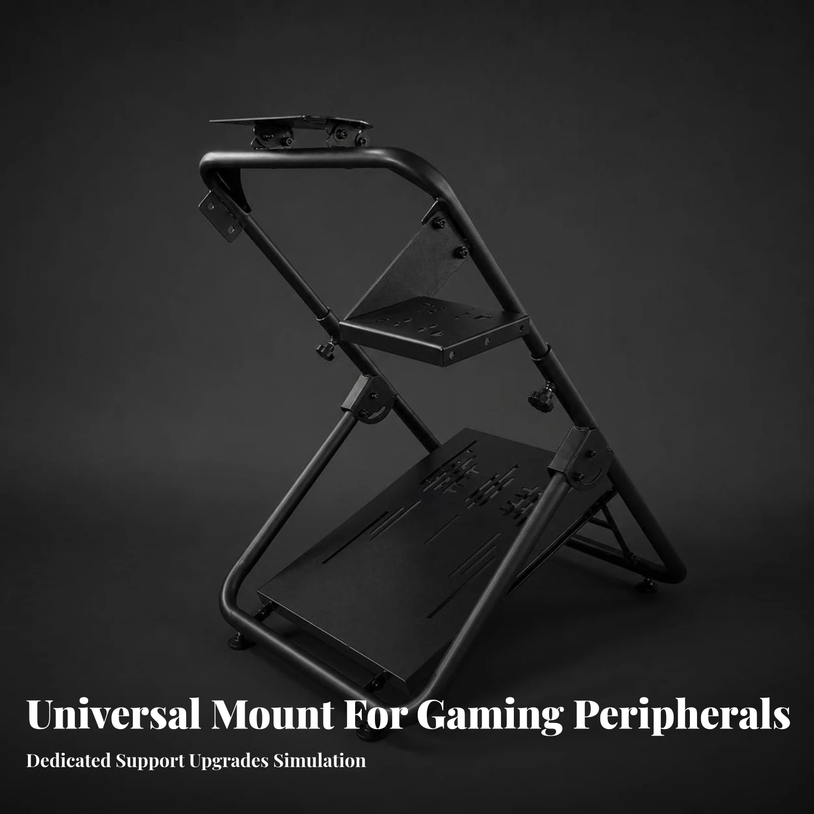 Racing Simulator Stand Space-Saving Steering Wheel Stand with Pedal Plate Foldable Compact for Gamers, Game Rooms, Apartments