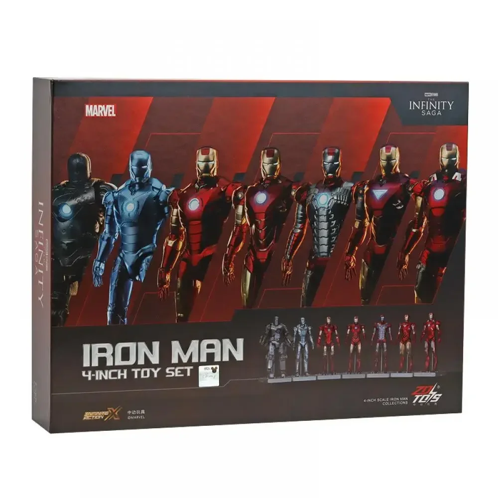 New Popular Original Zd Iron Man Marvel 10Th Anniversary Edition4-Inch Mk1-Mk7 Series Basic Edition Childrens Toy Christmas Gift