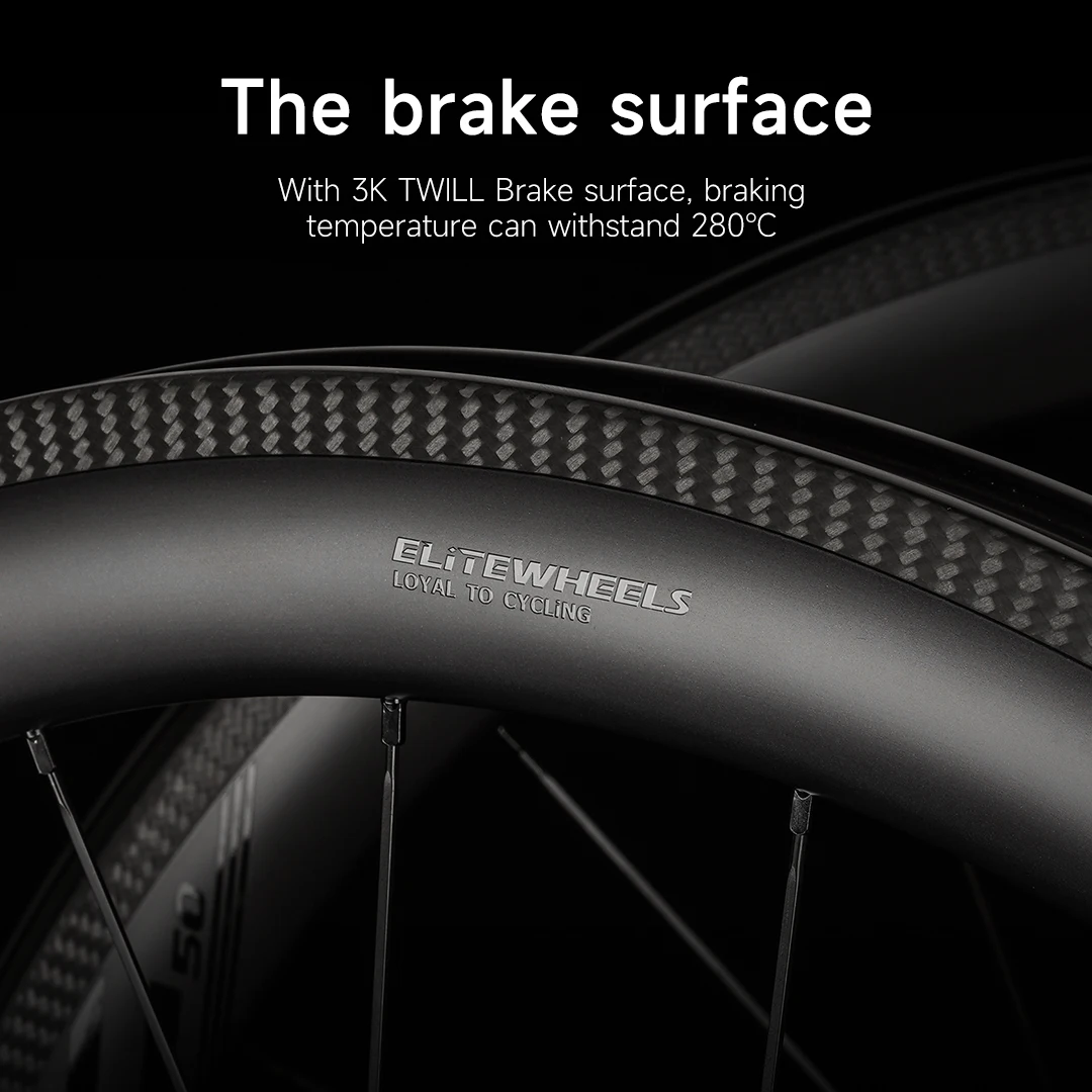 ELITEWHEELS SLT Road Carbon Wheels Aero 3K Twill Brake Ceramic Bearing Hub Pillar 1423 Spoke Clincher Tubeless Wheelset